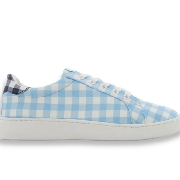 DRAPER JAMES Harper Sneakers in Blue Gingham Size 9 NEW - Picture 3 of 12